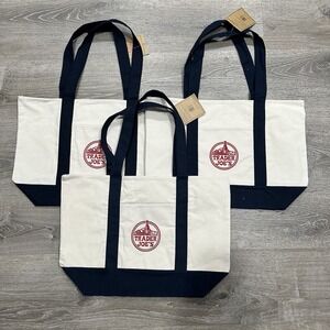 Trader Joe's Reusable Canvas Eco Tote Bags (Heavy Duty) - 3 Bag Lot New w Tags